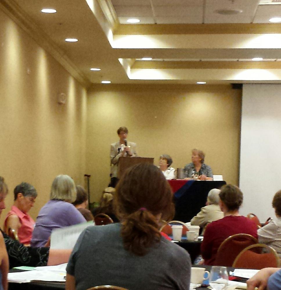Toni Larson, LWVUS VP, talks to Conven on  consensus Qs on  money in politics and amending the Constitution <a href="/lwvwa/">LWV Washington</a>