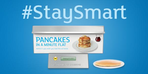 HIExpress's tweet image. Feel that? It&apos;s your business-travel IQ shooting up several points. #pancakemachine #StaySmart