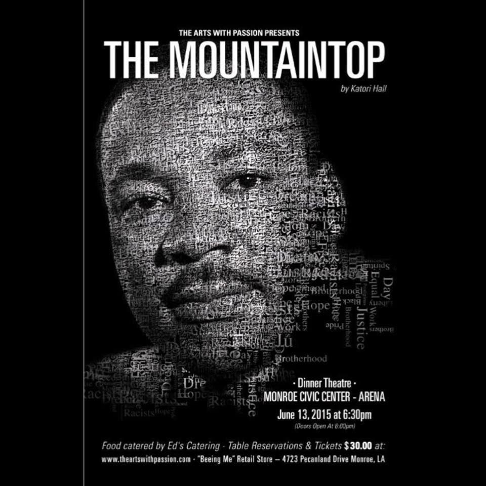 KNOE8's tweet photo. Broadway Prod. of "Mountain Top", directed by Pashen Sims.
When: TONIGHT AT 6:30 PM
WHERE: Monroe Civic Center-Arena http://t.co/9u5yUsDM6K