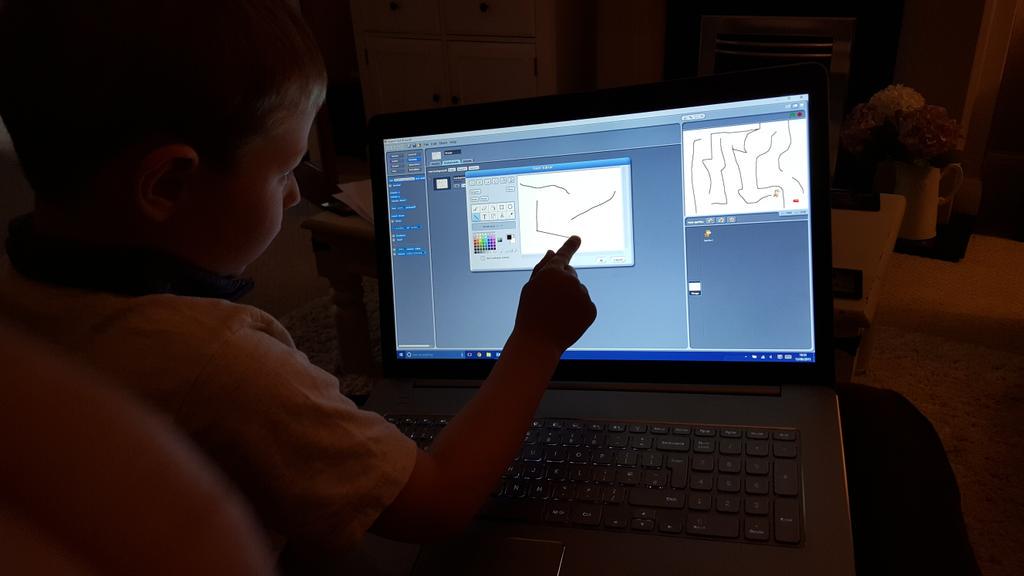 morewebber's tweet image. My son attempting a maze game in scratch! #futurecoder