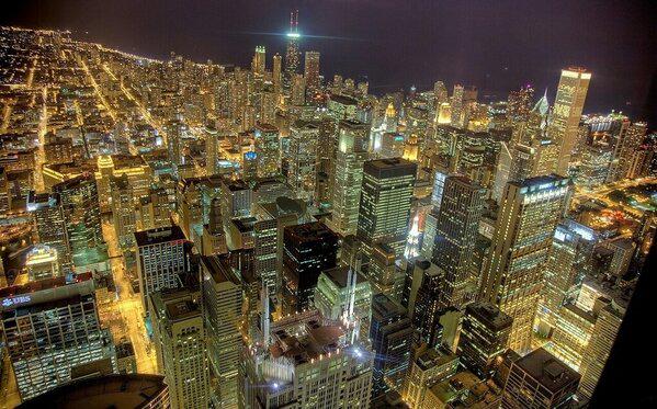 _Paisajes_'s tweet photo. Chicago de noche. http://t.co/aKvXjOTCka
