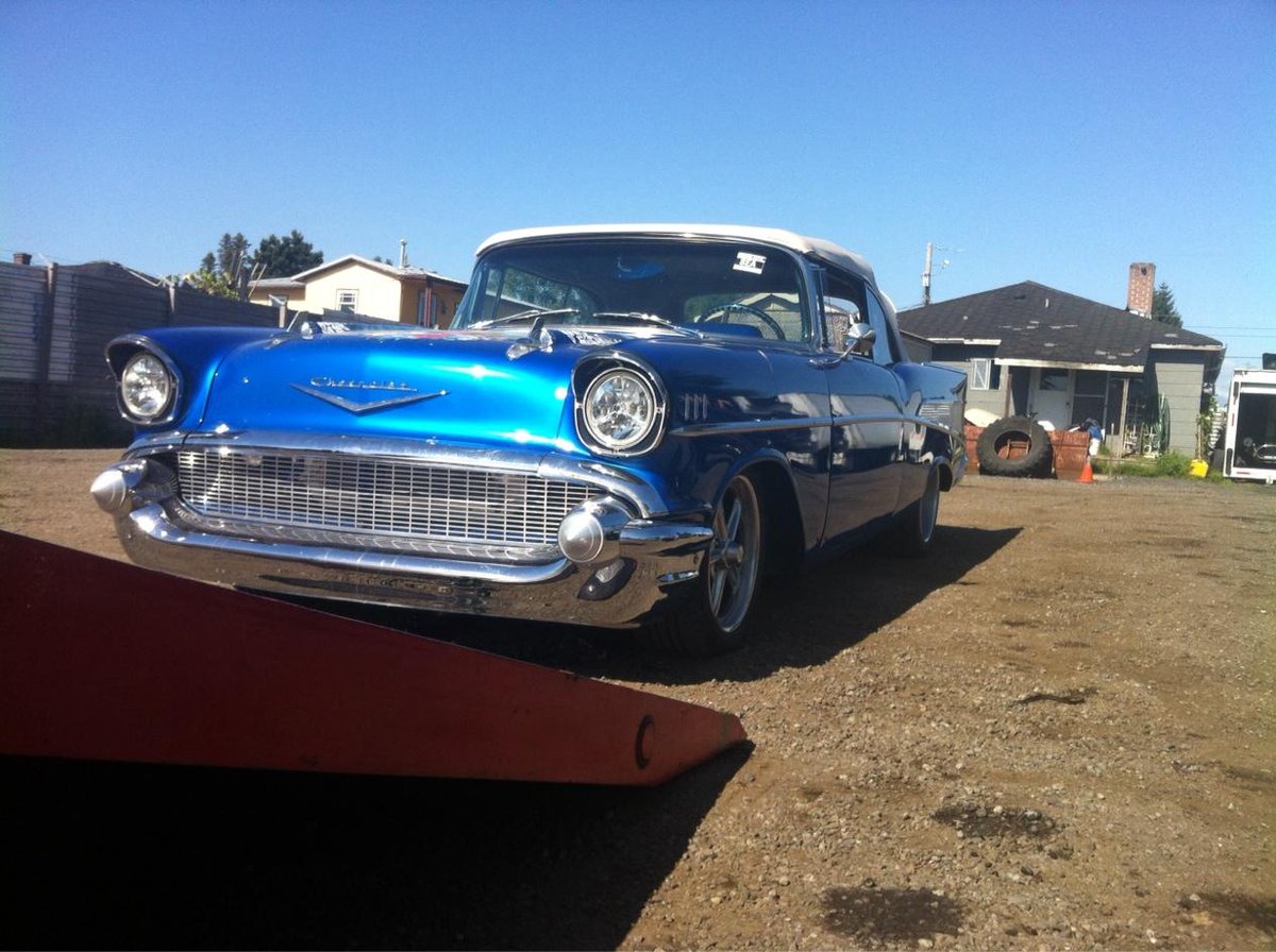 CanuckTowing's tweet photo. 1957 Chev Bel Air we picked up on Seattle and returning it to calgary after if spent the winter in Hawaii. http://t.co/hWSlCaMNl9