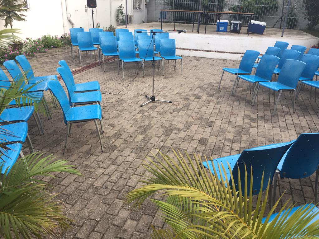 kajsaha's tweet image. Interesting setup for this evening's cocktail lecture organized by #1simplestep happening at @GI_English Accra #GhPol