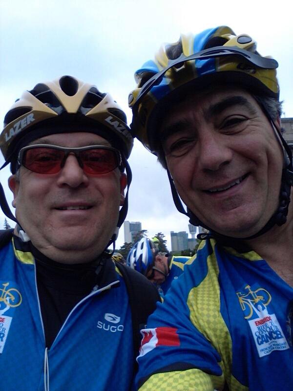 YCDSB "Rides to Conquer Cancer".  Good luck Branko Milhajevic from St. Brother Andre and Superintendent  Ron Crocco