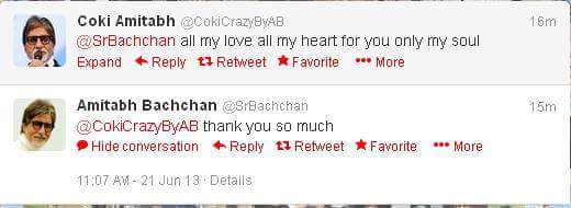 CokyCrazyByAB's tweet image. @SrBachchan see?? The 1st word from you to me was "thank you so much" #21June2013 #MyBirthdayInBigB'sEf :)))