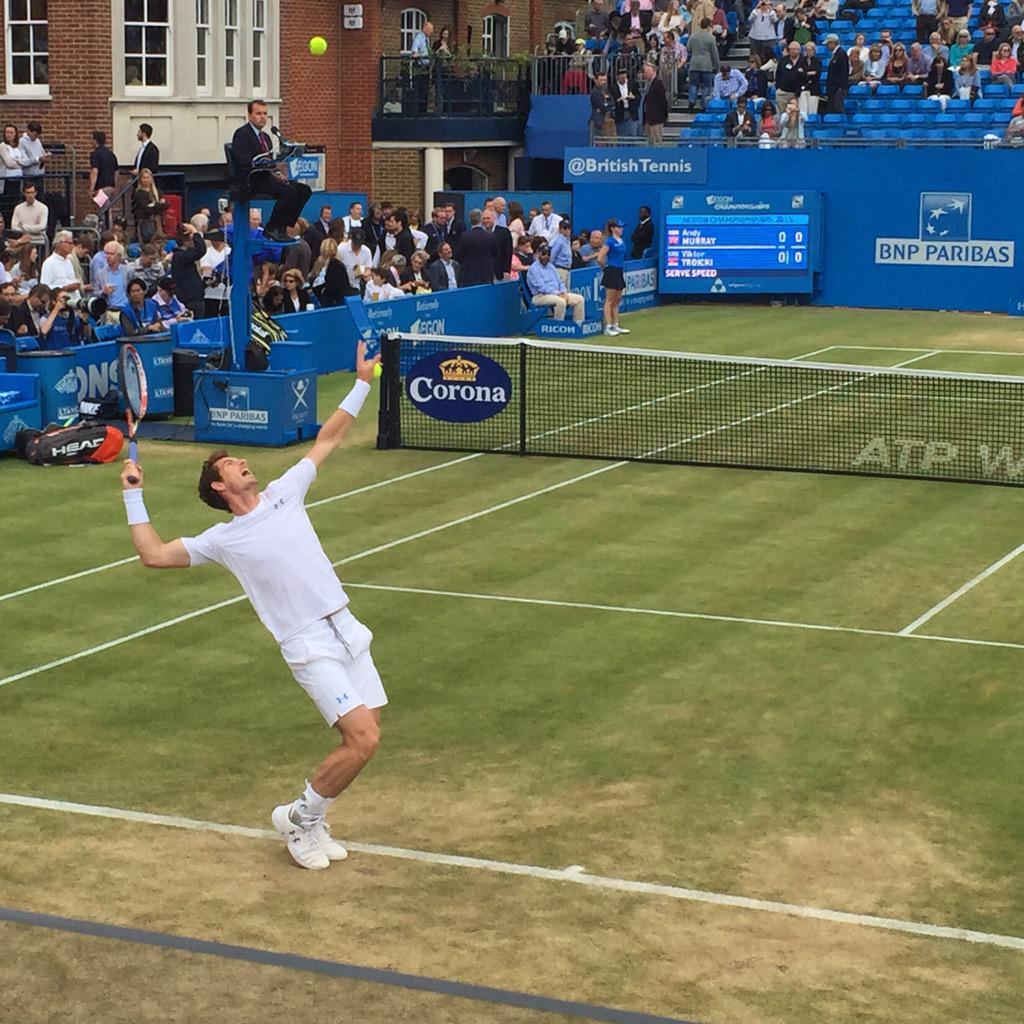 Missybay's tweet photo. Watching #andymurray at #queens #tennis #AegonChampionships http://t.co/T1hwhvS6i3