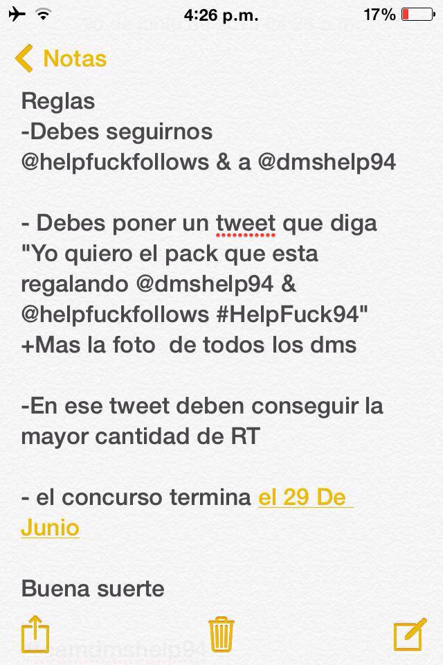 breakdiaries's tweet photo. Yo quiero el pack que esta regalando @dmshelp94 y @helpfuckfollows #HelpFuck94 🎈 http://t.co/0L5OdLScWu