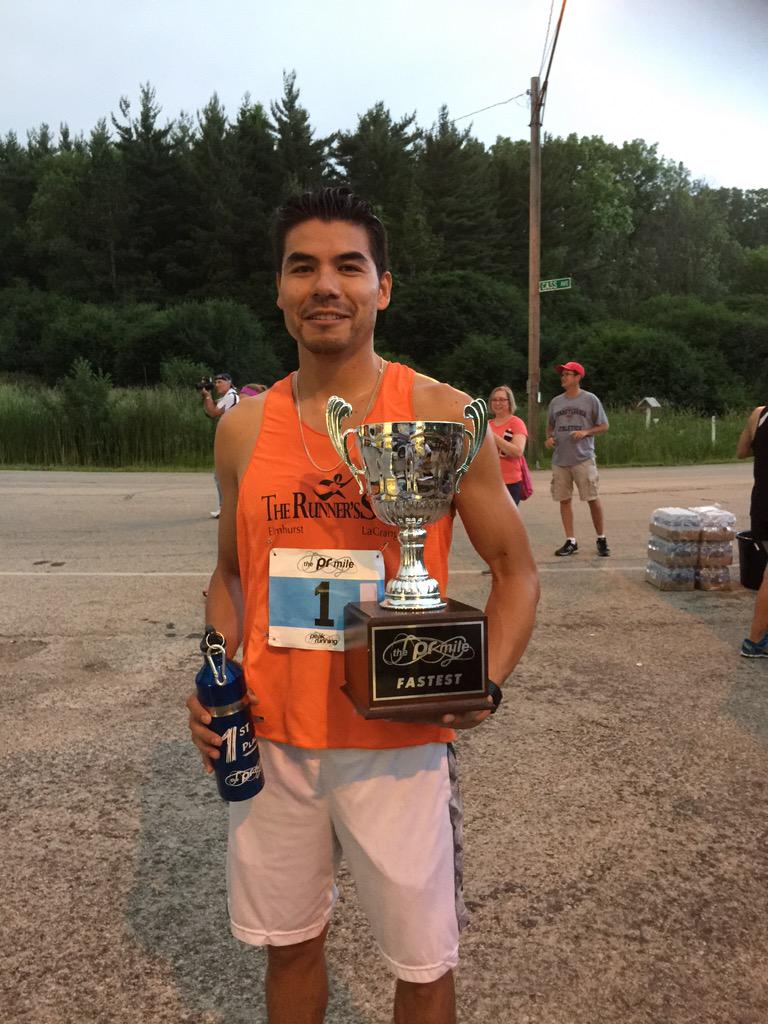 bigrigbook's tweet photo. The fastest runner (4:20) from our first PR Mile event tonight. A great success that exceeded everyone's expectations http://t.co/K6m1TJNnWy