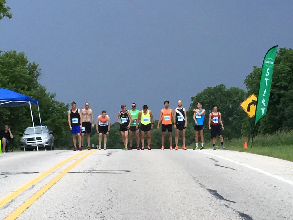 bigrigbook's tweet photo. Here is the elite wave from our PR Mile event.  We had 10 waves every 10 minutes starting with the 70+ age group. http://t.co/5lxyn3YcYf