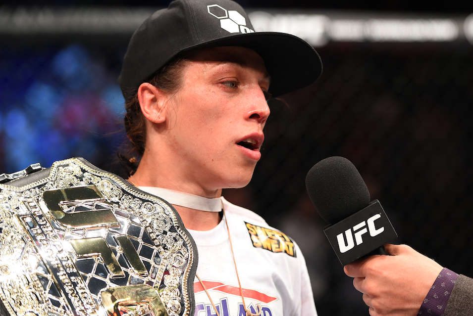 ufc's tweet photo. Hear from the champ @JoannaMMA after her win at #UFCBerlin 
http://t.co/ayE8G3rabQ http://t.co/usytNeCZ8Q