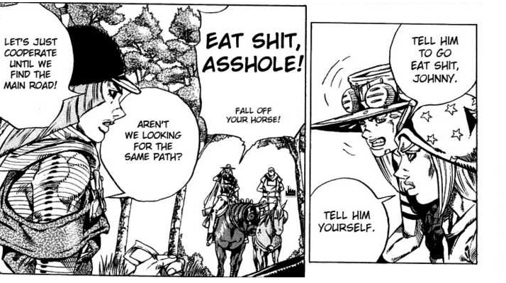 QuixoticTutelar's tweet photo. hahaha yes! finally saw it #jojo #johnny #Gyro #eatsquid http://t.co/L6bxeNPdts