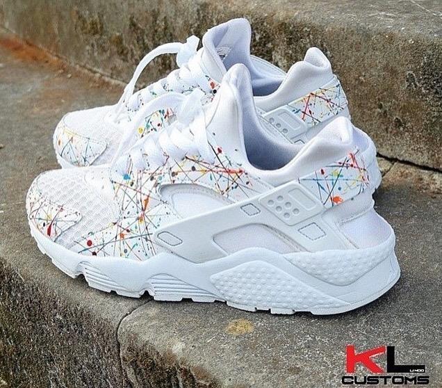 nike huarache paint splatter