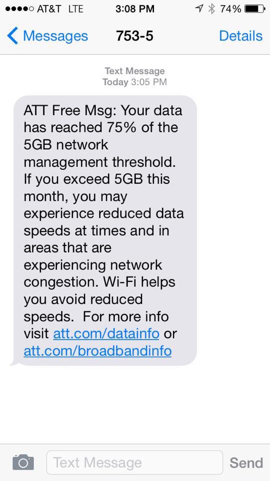 IlsaVargas's tweet photo. ATT and its promises of Unlimited data....#TMobile is the best! #trueunlimiteddata #switchandditch @JohnLegere http://t.co/h0Lb4lE4nO