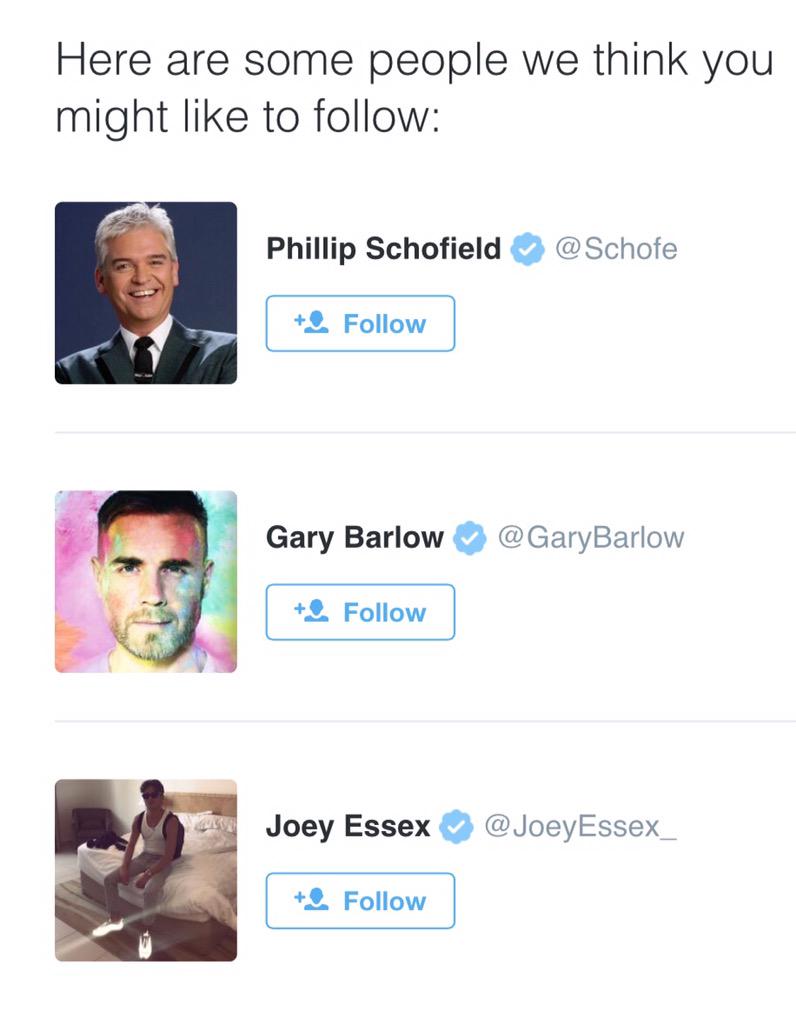 FakeNicScherzy's tweet photo. When Twitter gets you all wrong...  I'm a cougar and you present me with two old guys and a kid that knows shit #FFS http://t.co/v1FjouRZzF