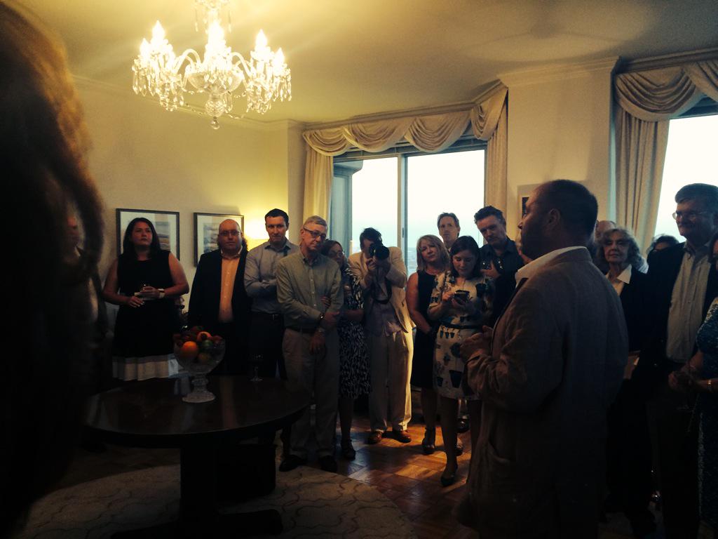 IrelandinNY's tweet photo. An Irish Airman Foresees his own Death-enchanting beginning to #Yeats150 celebrations #NYC by wonderful Colm McCann http://t.co/NfW9cdDdiZ