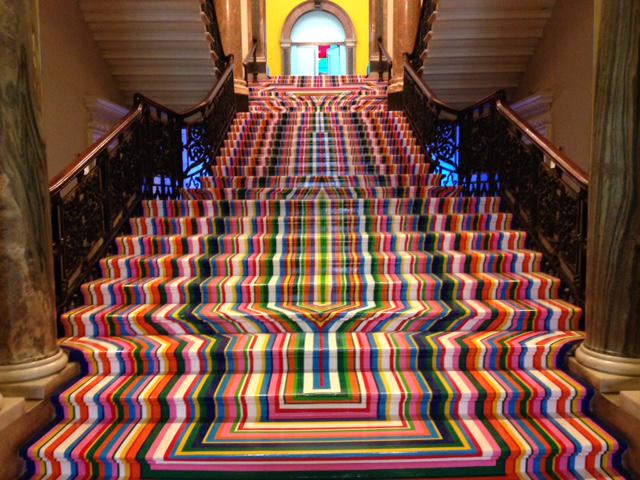 Timelapse: here's how Jim Lambie’s stair installation was created bit.ly/1IvD8hj #RASummer #RASummerBBC