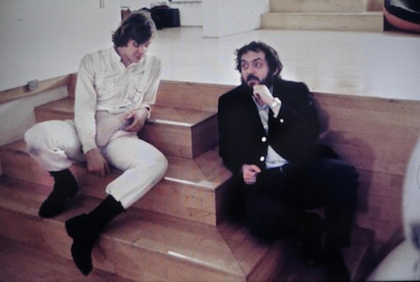 Happy Birthday today to Malcolm McDowell. Seen here with Stanley Kubrick, on the set of \A Clockwork Orange\. 