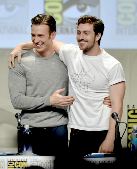 Happy birthday to these two cuties chris evans and aaron johnson  