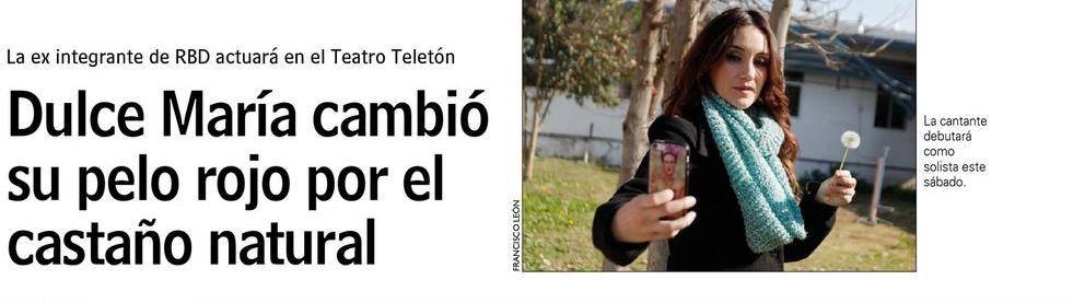 DMForoUnivision's tweet photo. #SCAN @DulceMaria en el diario @lun (Chile)  #KCAMexico #DulceMaria #OLoHacesTuOLoHagoYo http://t.co/93ZDb5BliG