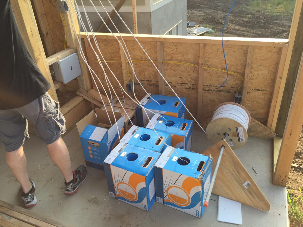 amplifyav's tweet photo. That's right.... 9... Yes 9 cables in one pull.  @SnapAV #wirepath #thisplaceisgonnarock!!! http://t.co/GThoJMEufz