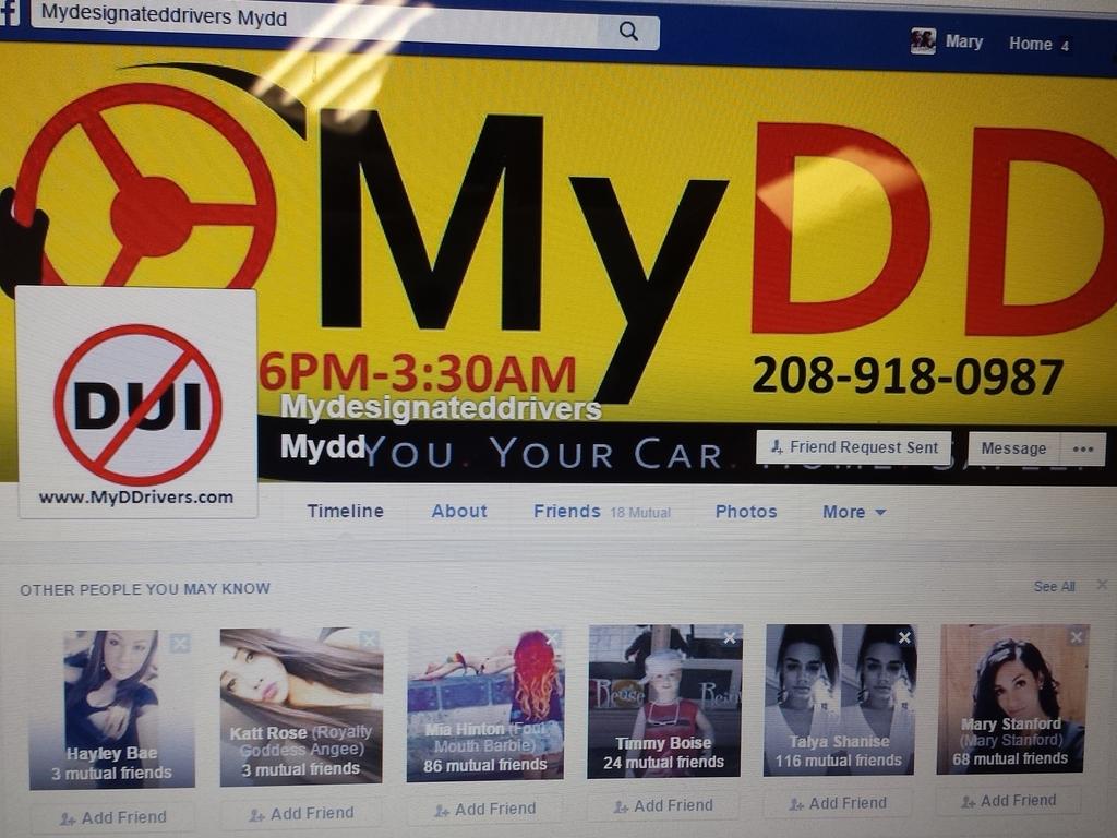 BondGirlsBoise's tweet photo. Treasure valley: before you have to give us a call tonight, hit up My DD! They get you &amp; your car home safely! #mydd http://t.co/wvOzKLcgeV