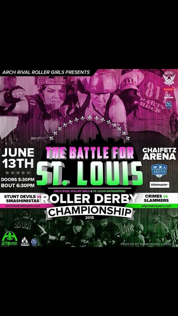 Tonight @ARRG <a href="/StLGateKeepers/">STL GateKeepers</a> #battleforstlouis #RollerDerby #championships #pbr #chaifetzarena support