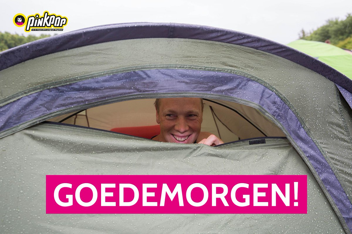 Goedemorgen Pinkpoppers. We zijn er op tijd bij vandaag. Retweet als je ook al wakker bent:-) #PP15