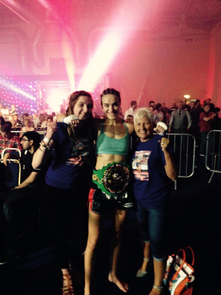 Hbkmcmahon's tweet photo. BREAKING NEWS @TouchglovesGym and @AwakeningF champion #LucyPayne wins tonight with @reecegarner3 http://t.co/Q57uUqEXqj
