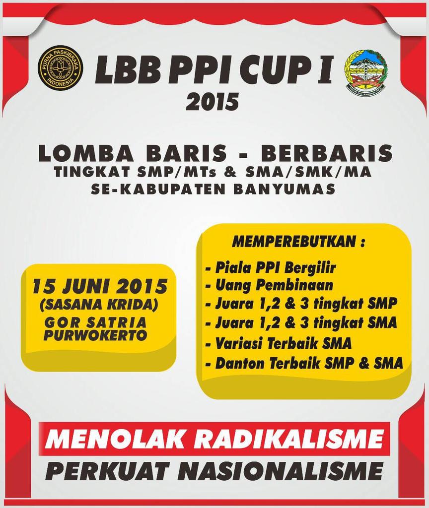 H-1 lomba #LBBPPICUP1 #2015 #PPIBanyumas nih😃
Sudah seberapa siapkah tim kalian?

Semangat adik-adik <a href="/Paskibra24__/">Paskibra Smansa 24</a> !