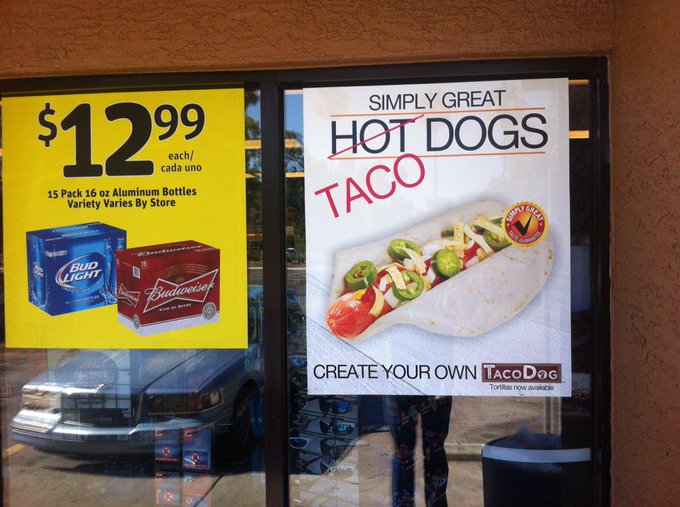 The strange phenomena to combine hot dog and taco fixings is becoming a pandemic http://t.co/DVX4wIY<a href="/tag/tarantulahawk"class="tags"><span>#tarantulahawk</span></a>