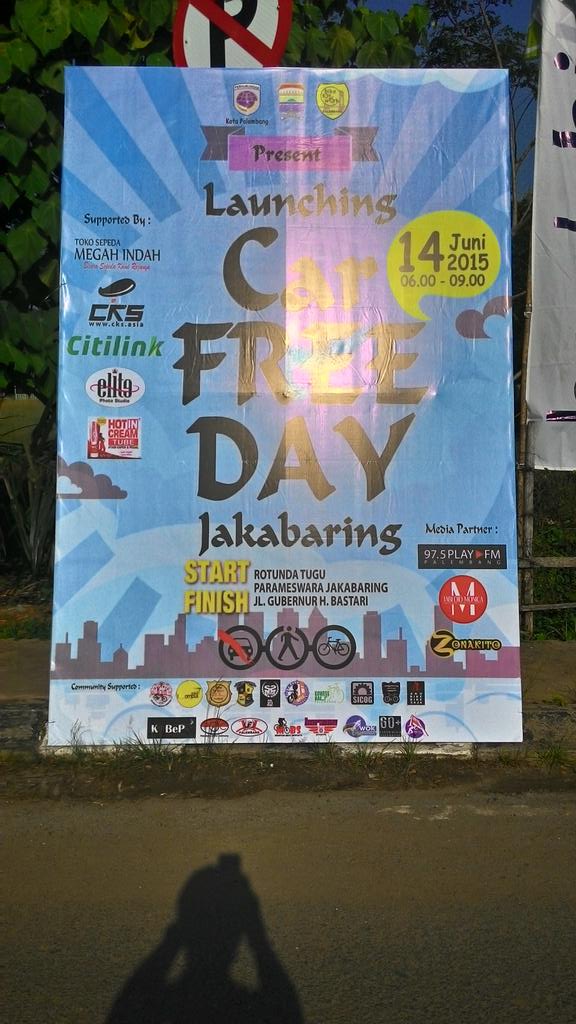 Launching Car Free Day Jakabaring .. semoga penggiat sepeda di palembang semakin ramai 🚲 <a href="/B2WIndonesia/">Bike2Work Indonesia</a>