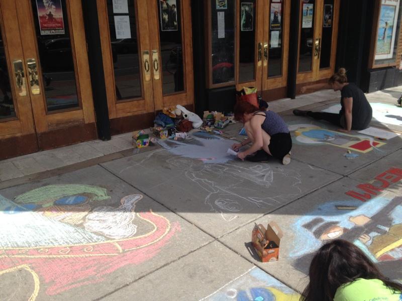 WGOINBuffalo's tweet image. #Chalkfest was fully represented in front of @NorthParkTheatr #VeryCreative