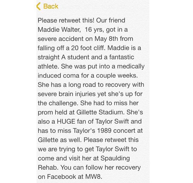 sophiakillilea's tweet image. Please help and retweet this! #makemaddiesdream #taylorswift @taylorswift13 @taylornation13