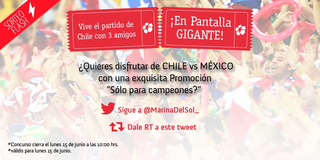 marinadelsol_'s tweet photo. ¡Vamos #Chile! #ElMomentoEsAhora http://t.co/v4wRv87XTS