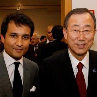 Happy to HE Mr Ban Ki-moon Secretary-General. Picture of me with him.  