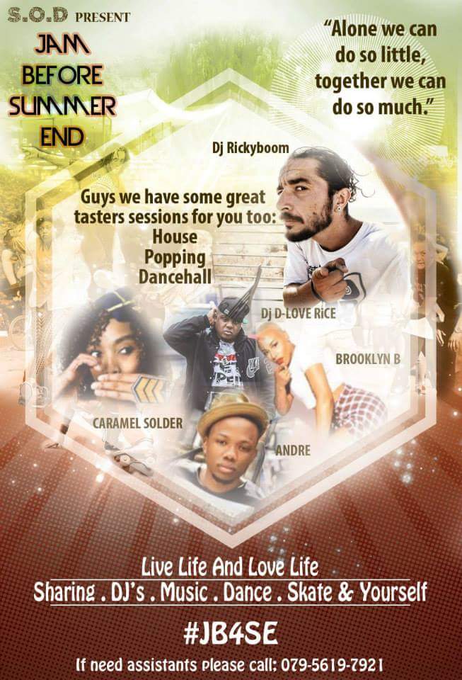 WORKSHOPS &amp; JAM &amp; live DJs @ HYDE PARK CARAMEL 2.30pm BROOKLYN 3.30 ANDRE 4.30 dj D-LOVE RiCE &amp; RiCKYBOOM 07731748707