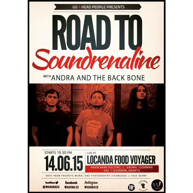 hari ini kita maen di acara ini nich mavrooo mbakvroooooo #GoAheadPeople #Soundrenaline2015