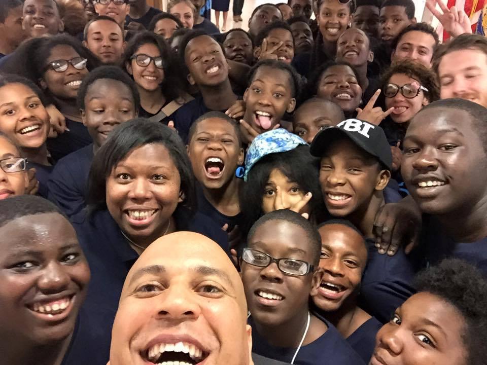 Students4Booker's tweet photo. Check out this cool #selfie of @CoryBooker with #students from Chancellor Avenue School! Jersey rocks! #nj #jersey http://t.co/slZ7HqRKeJ