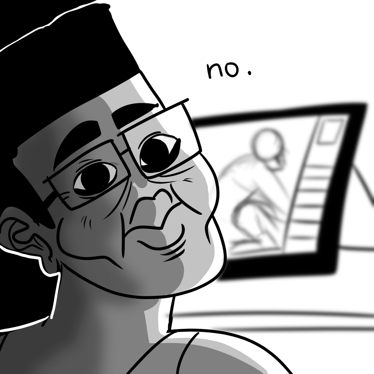 "You just dont seem like the type of artist who draws porn, maybe just stick to drawing one thin-"