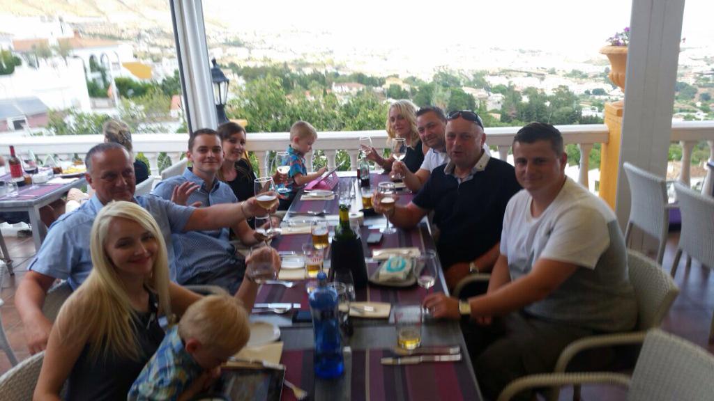40 is the new 60 !! Fabulous meal with stunning views and my awesome family all together in Pueblo , Spain . Love it
