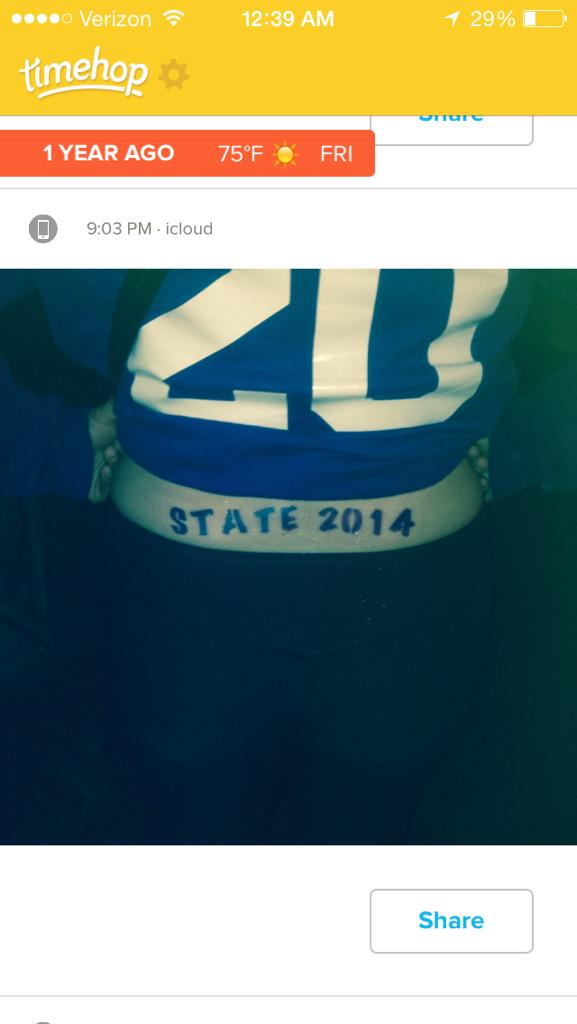 knastyyyyy96's tweet photo. #trampstamp #state2014 #takemeback http://t.co/Q11tSEoaEN