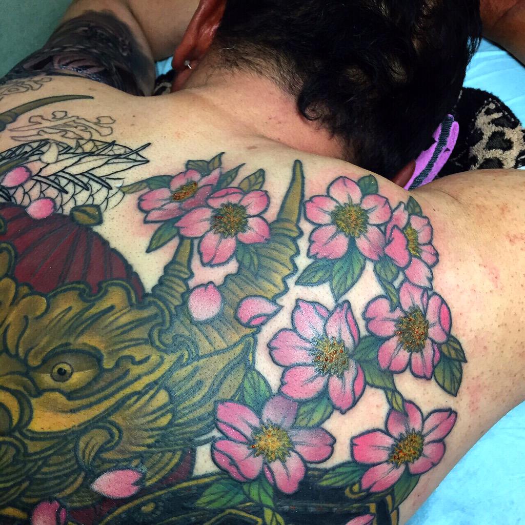 slfmanabu's tweet photo. 本日下地作業と桜にカラーいれました。 http://t.co/ArmYCifGPR