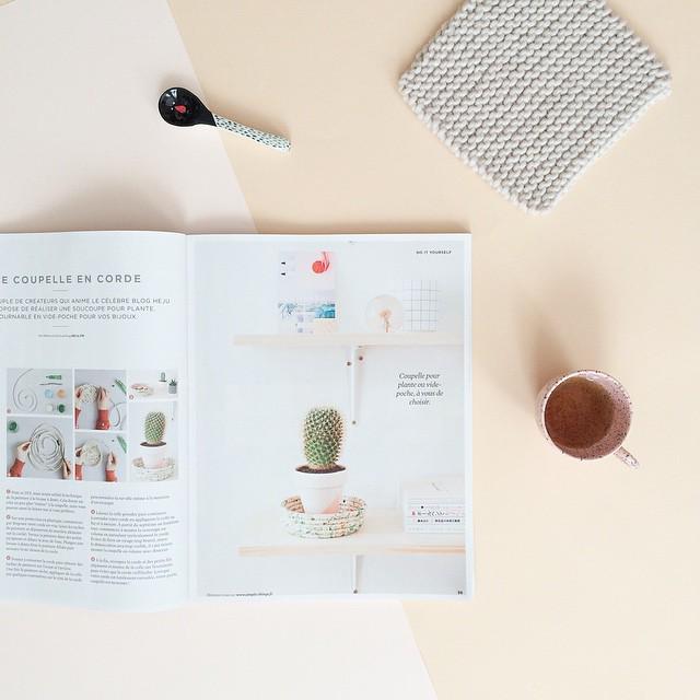 hejustudio's tweet image. Yeah ✨ Trop heureux de retrouver notre DIY "coupelle en corde" dans le très cool @simplethingsfr ! Merci Iris 😘😘 #h…