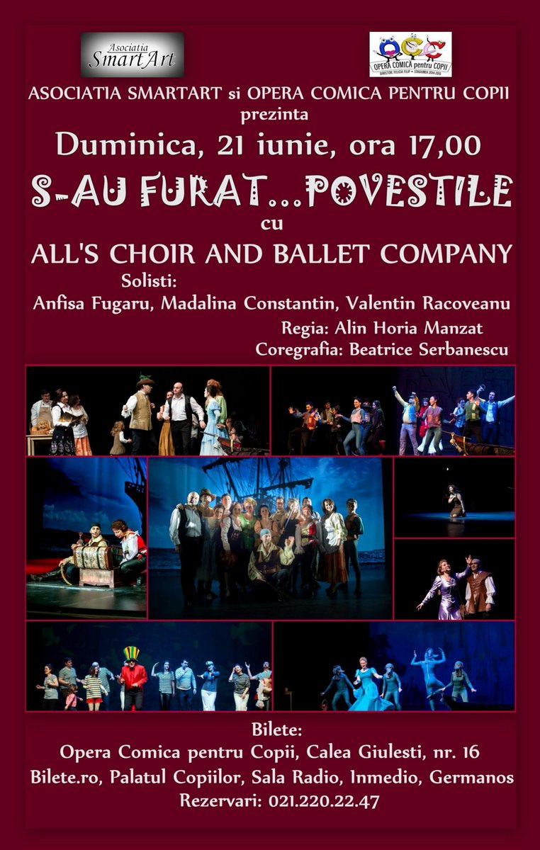 ALLSCHOIR's tweet image. Aduceti copiii pe scena alaturi de noi, la spectacolul marca All's, S-AU FURAT...POVESTILE !!!
bilete.ro/piesa-teatru-s…