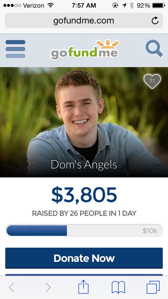 j_traste's tweet image. Im so thankful for my cousin Dom who is so strong and brave. WE LOVE YOU #domstrong gofundme.com/wv8wm2a