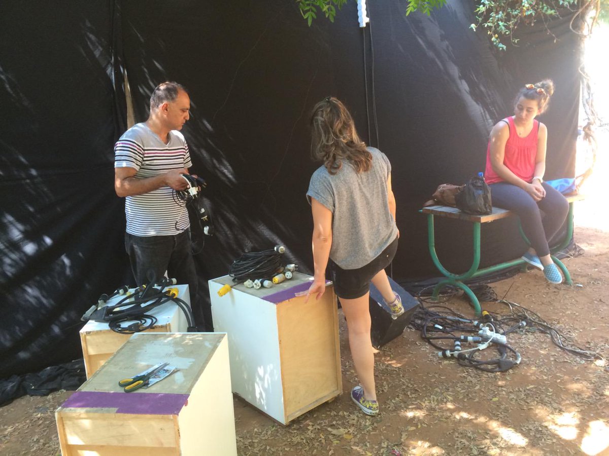 lauedu's tweet photo. Getting Dalia's set ready at the garden #LAUtheatrefestival http://t.co/81qKtjzvXY