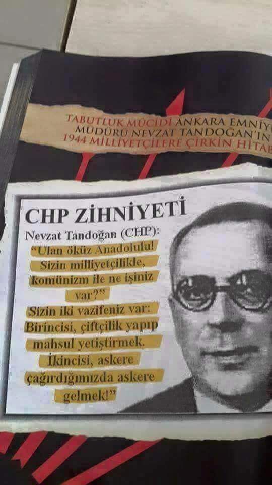 CHP ZIHNIYETI NEVZAT TANDOĞAN'IN ANADOLU INSANINI KÜÇÜMSEDIĞI VE HAKARET ETTIĞI BIR YAZISI!