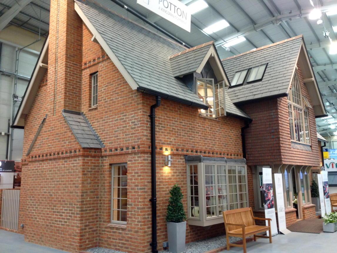 ReallyLinda's tweet image. Day 2 @NSBRC with @checkatrade - lots to see. This timber frame kit from Potton is just £120K to watertight shell!