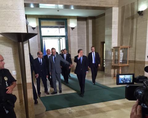 #UNSG Ban Ki-moon arrives at the Palais des Nations for the Geneva Consultations on #Yemen.
