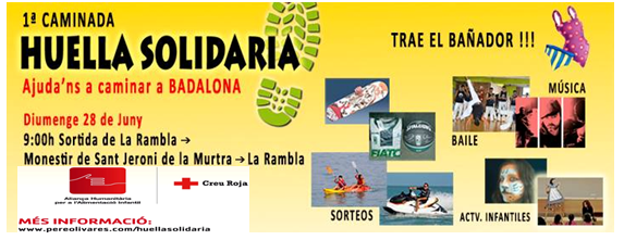 montsolidario's tweet photo. @BadamoniOficial ¿ayuda difundir EVENTO SOLIDARIO 28 junio BADALONA http://t.co/P4lRhX7mzx fiesta caminata solidaria http://t.co/WnZM7fSpcP